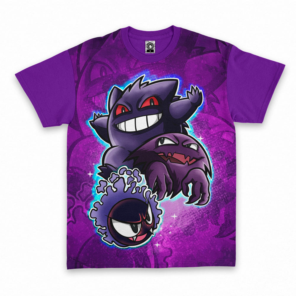 Polera Pokemon Gastly, Haunter y Gengar
