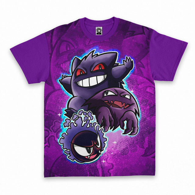 Polera Pokemon Gastly, Haunter y Gengar