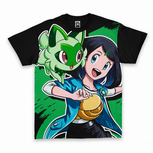 Polera Pokémon Liko y Sprigatito