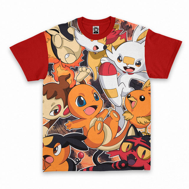 Polera Pokemon Iniciales Tipo Fuego