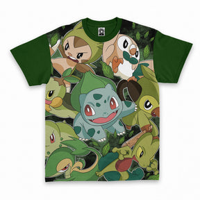 Polera Pokemon Iniciales Tipo Planta